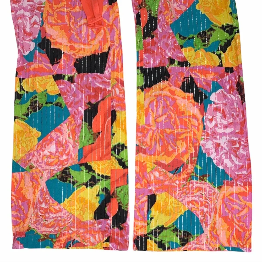 Anthropologie Lilka lounge pants, XS, floral metallic - Picture 7 of 9